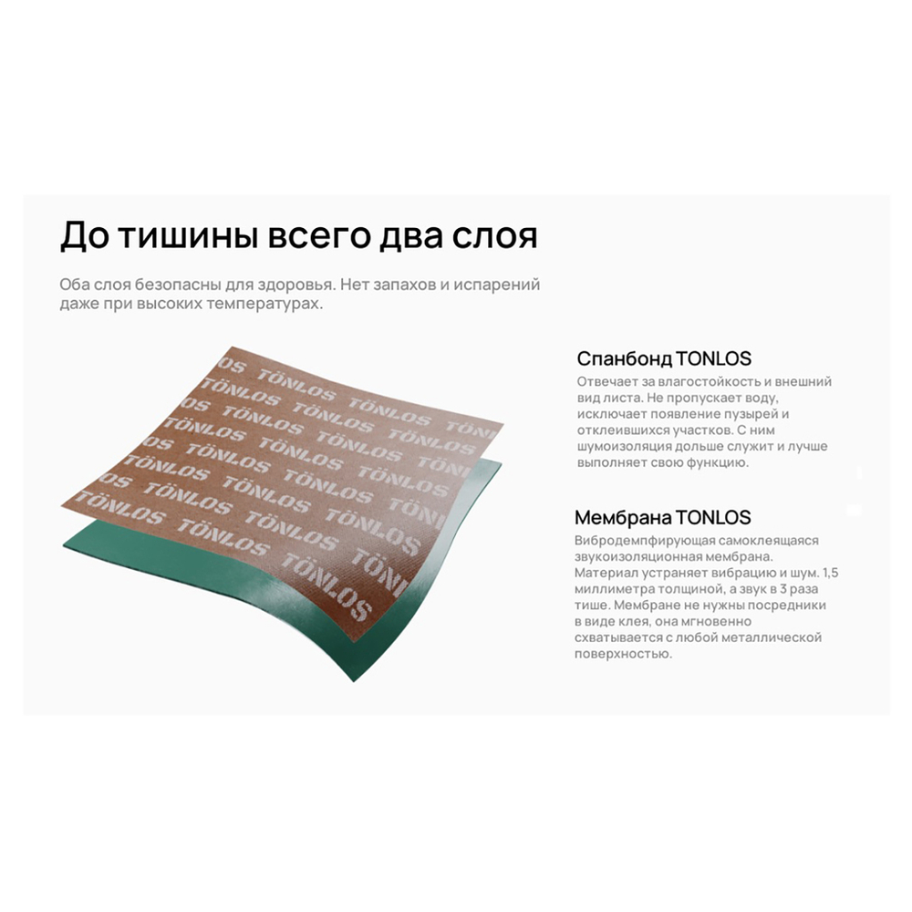 Универсальная шумоизоляция TONLOS UNIVERSAL (для шумоизол. кух.моек, быт. техники, 2 листа в компл.)