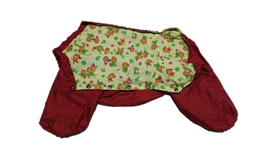 Комбинезон,  утепленный байкой 22 девочка (обхват груди 39 - 46) темно красный