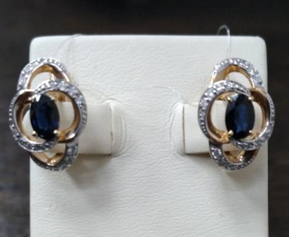 Серьги из золота с сапфирами