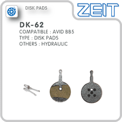 Колодки тормозные ZEIT, для DISK - HIDRAULIC, с пружиной, совместимы: Avid BB5/Promax, комплект -2шт.