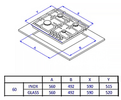 Встраиваемая газовая варочная панель Weissgauff HGG 641 WGV Nano Glass