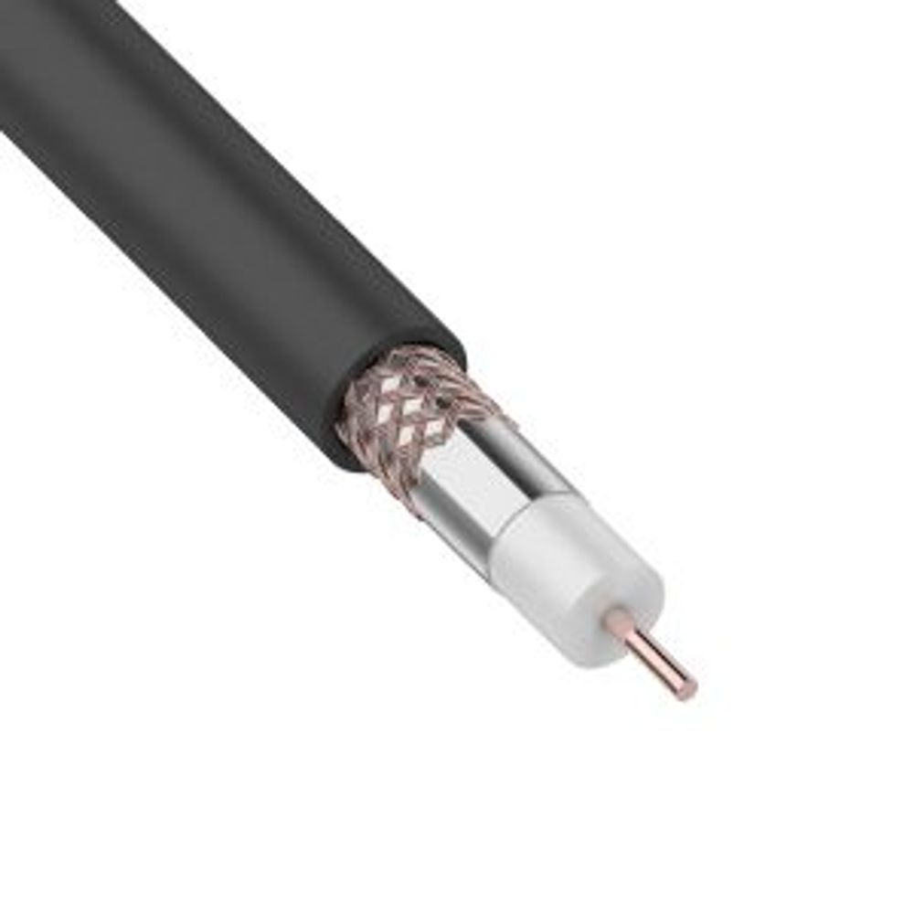 Кабель коаксиальный RG-6U, 75Ом, Cu/Al/Cu, 75%, 100м, INDOOR, белый REXANT
