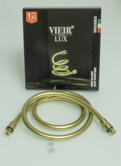 Шланг для душа 150см, СИЛ., 360° (МАТ. ЗОЛОТО) ViEiR  (50/1шт)