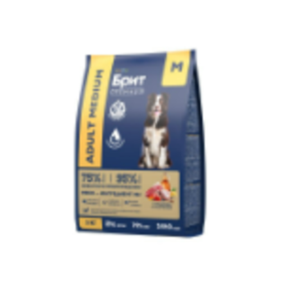 Корм для собак сухой BRIT PREMIUM с индейкой и телятиной для собак "Dog Adult Medium", 3 кг