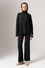 31112 Брюки женские (темно-серый меланж )