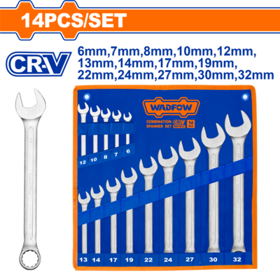 Набор комбинированных ключей 14 шт (8) WADFOW WSP1M14