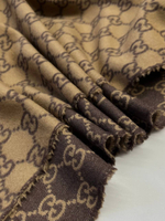 Шерсть с кашемиром Gucci кэмел с коричневым лого
