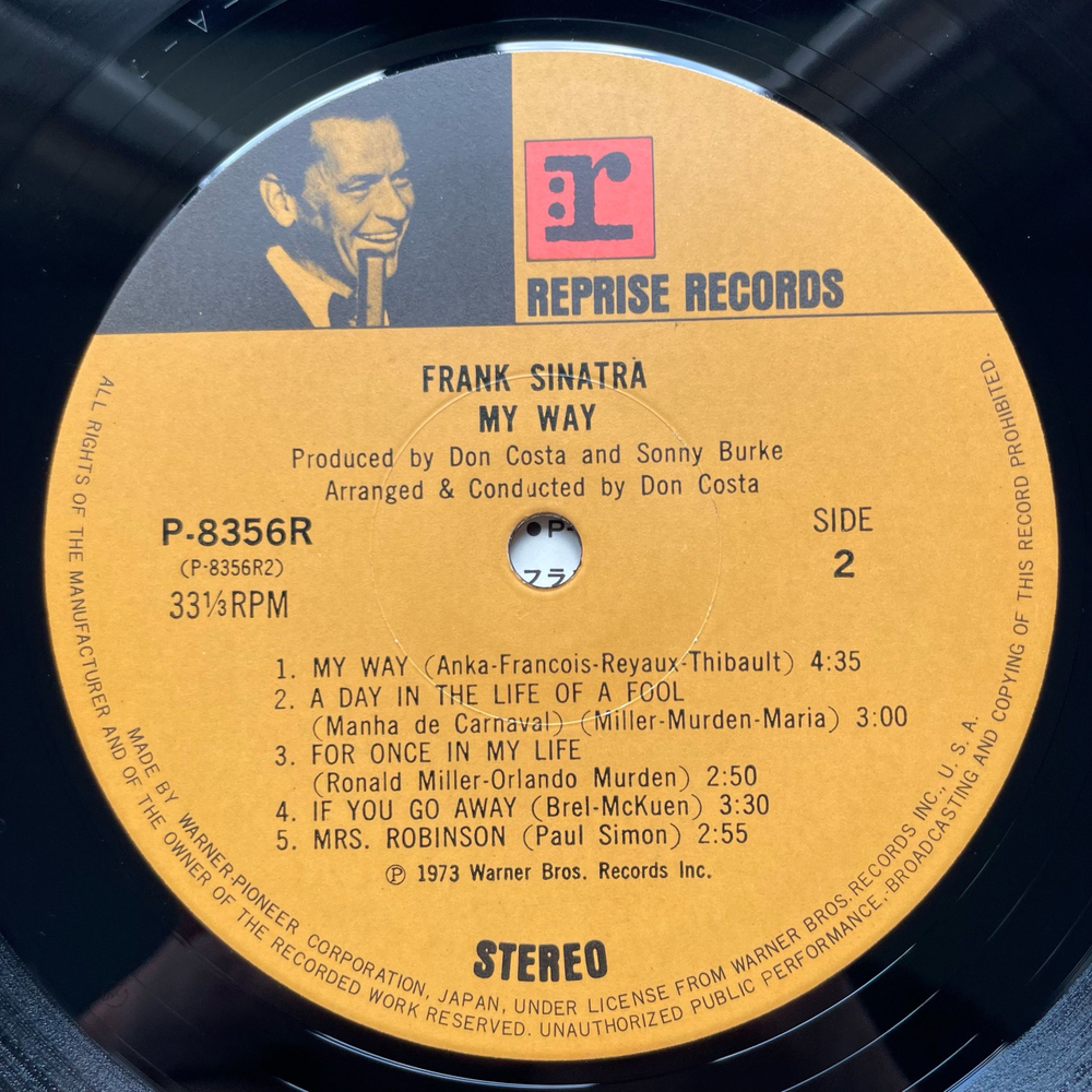 Винтажная виниловая пластинка LP Frank Sinatra My Way (Япония 1973) (Без Оби)