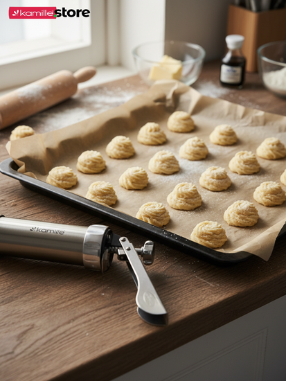 Кондитерский шприц для печенья 24 насадки Kamille КМ 3009 из нержавеющей стали