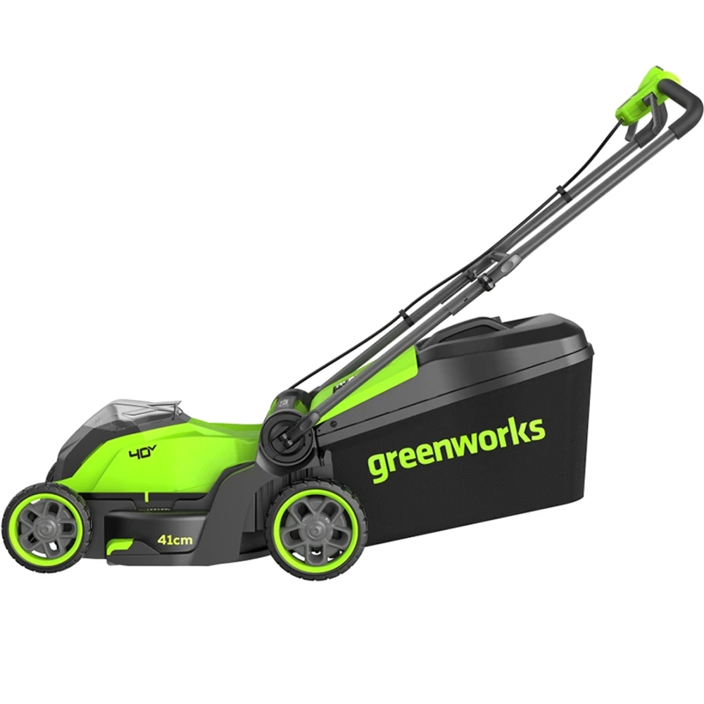 Газонокосилка аккумуляторная Greenworks GD40LM411 40В (1 x 5 Ач, ЗУ) нож 41 см, 2521007UG