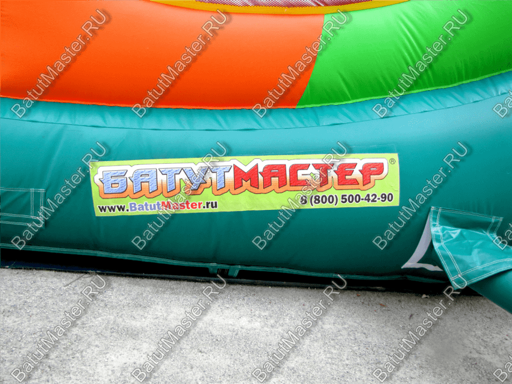 Батут-горка "Дракон 3" с шипами, два входа 10*5*8 м