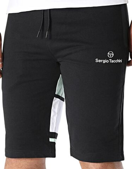 Теннисные шорты Sergio Tacchini Arpa Fleece Bermuda - black/beige
