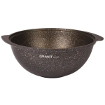 Казан для плова 4,5л со стекл. крышкой, АП линия «Granit ultra» (black-gold)