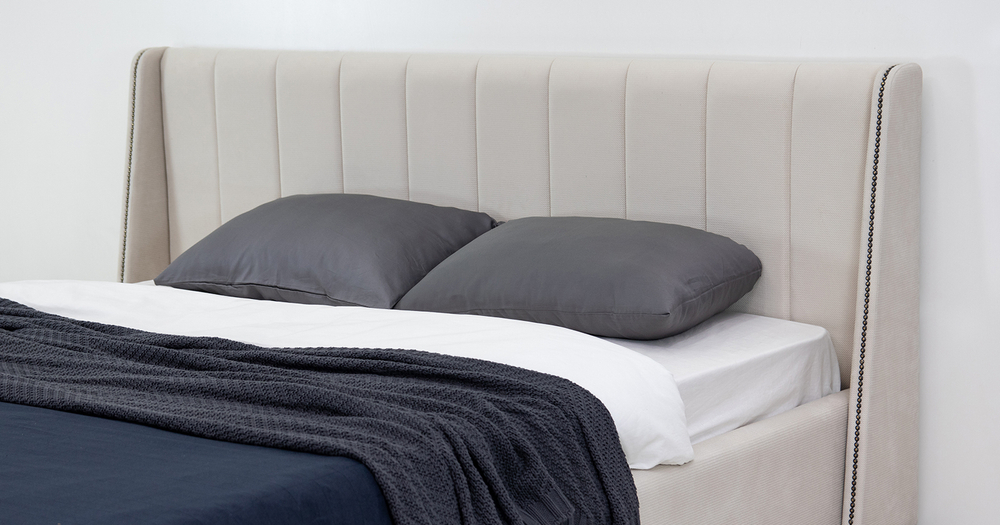 Мелисса (180)Кровать двойная арт. Тори 56 велюр (светло-бежевый)