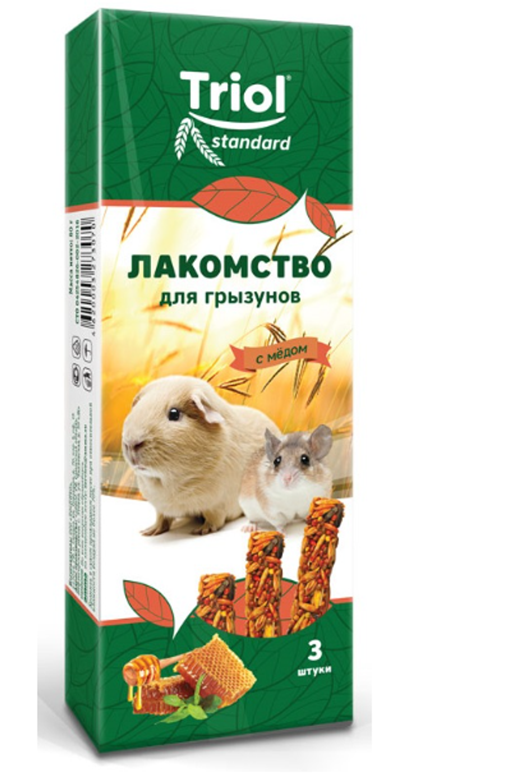 Лакомство для грызунов с мёдом 3шт, Триол