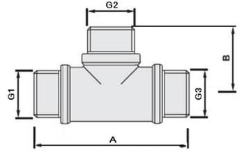 Тройник Valtec 3/4"х3/4"х1/2" НР с наружной резьбой переходной латунный никел. VTr.131.RN.050504