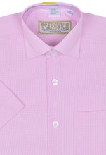 Розовая рубашка в клетку TSAREVICH, короткий рукав