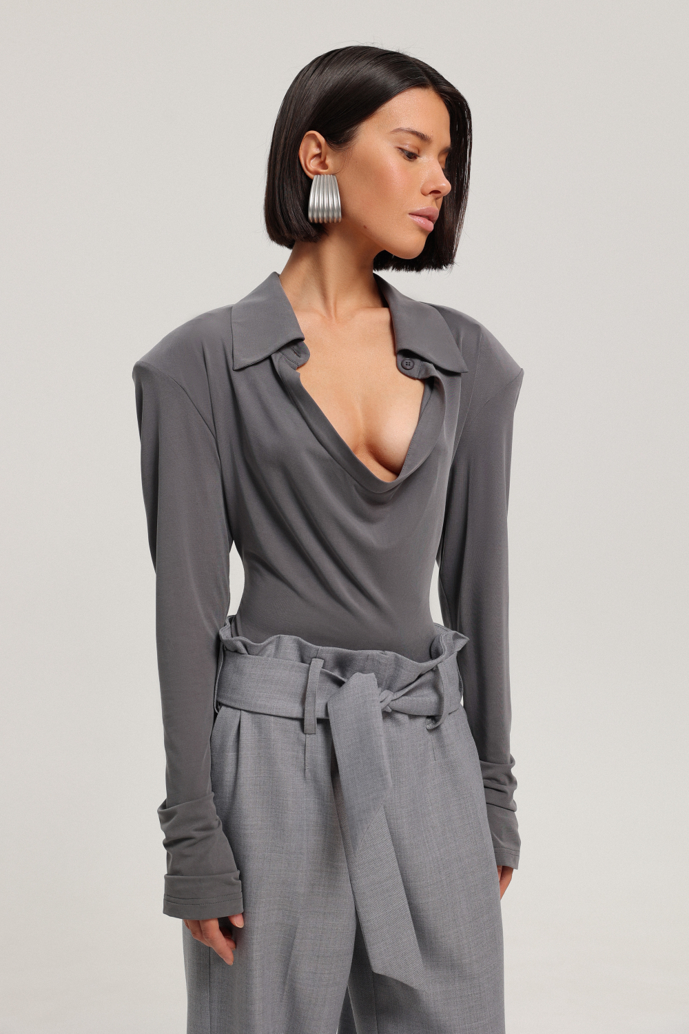 Лонгслив с драпировкой