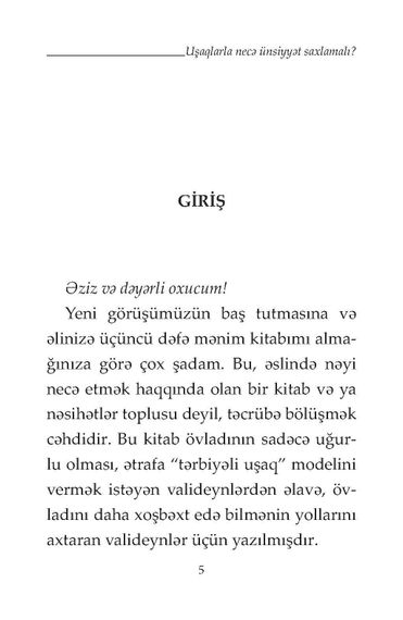 Uşaqla necə ünsiyyət saxlamalı