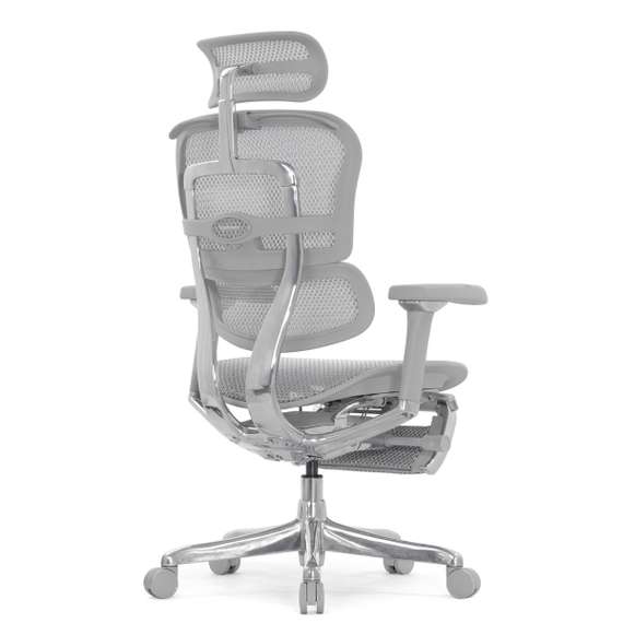 Кресло FALTO Ergohuman Luxury 2 с подножкой ( серый каркас /сетка светлаяT-168-B2 Natural)