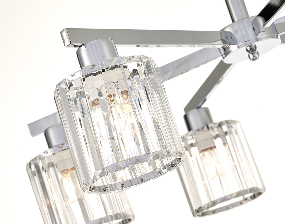 Потолочный светильник  серии Premium line 6х60Вт E27, металл/стекло, хром