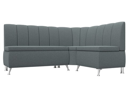 Диван кухонный угловой Кантри правый угол, Амур 07 серый, Рогожка, 122502