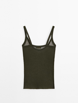 Massimo Dutti Топ облегающего кроя - Studio, зеленоватый