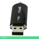 USB Flash-накопитель Silicon-Power LuxMini 322 64GB Black (SP064GBUF2322V1K)