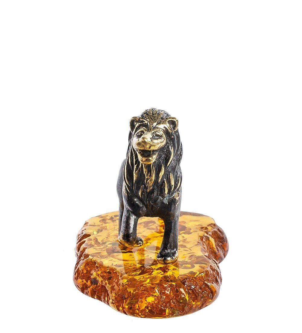 Народные промыслы AM- 411 Фигурка «Лев» (латунь, янтарь)