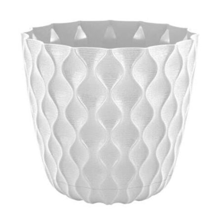 Кашпо пластиковое InGreen Wave d17,5см h16см v2,5л белоснежный жасмин