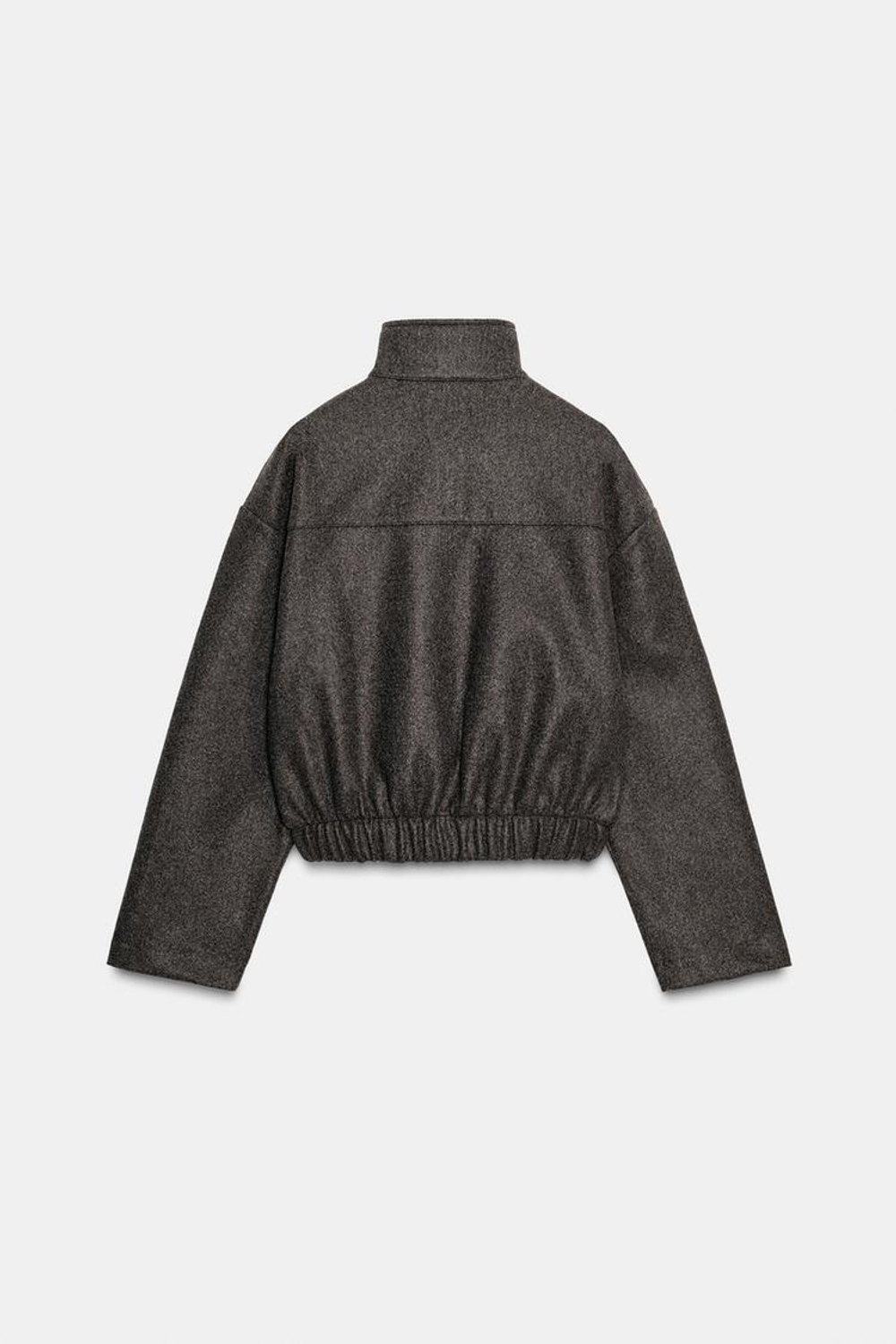 ZARA БОМБЕР ИЗ МЯГКОЙ ТКАНИ, ТЕМНО-КОРИЧНЕВЫЙ