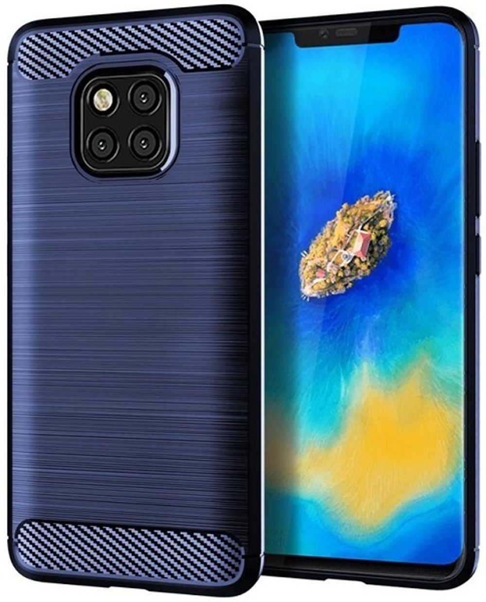 Чехол для Huawei Mate 20 Pro (Mate20 RS Porsche Design) цвет Blue (синий), серия Carbon от Caseport