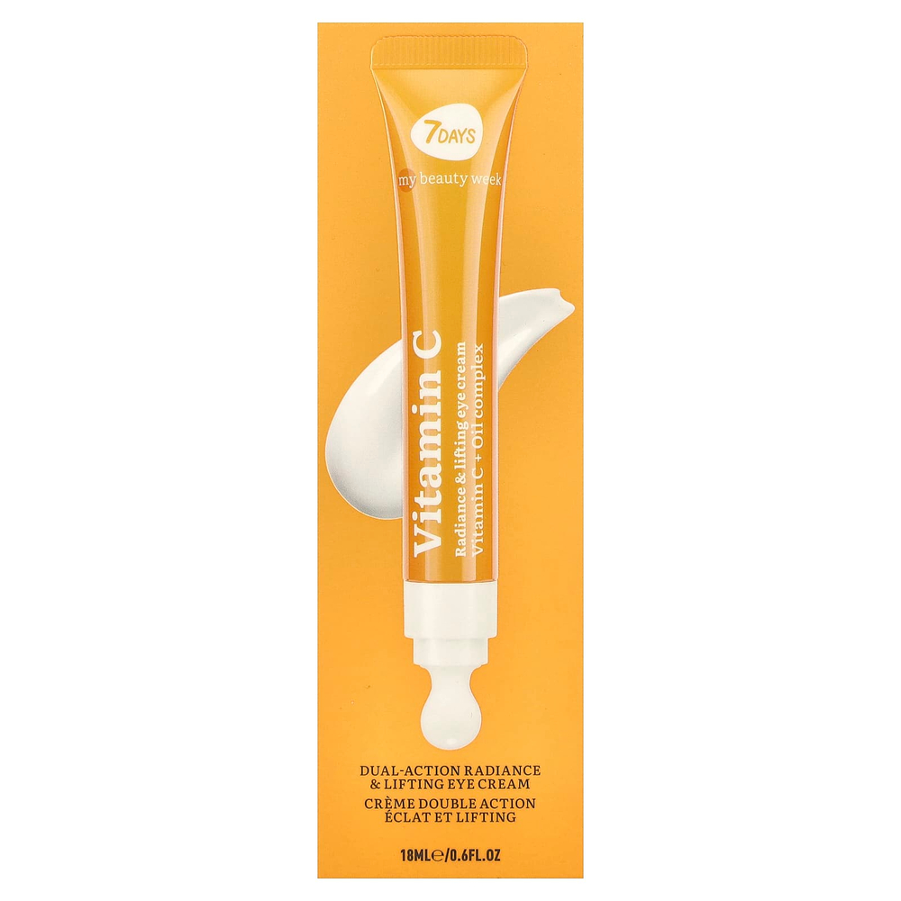 7 Days Beauty, подтягивающий и сияющий крем для кожи вокруг глаз с витамином C, 18 мл (0,6 жидк. унции)