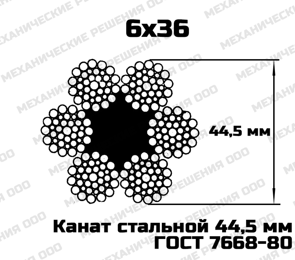 Канат стальной 44,5 мм ГОСТ 7668-80