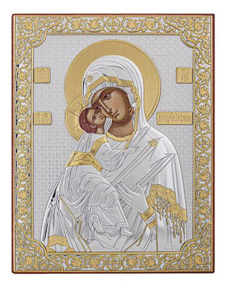 Владимирская БМ, икона прямоугольная без рамки, красное дерево 150х200