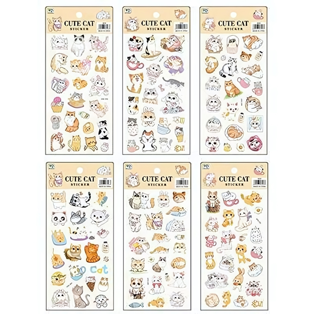 Наклейки 3D10*22см,в ассорт. "Коты" (Центрум)