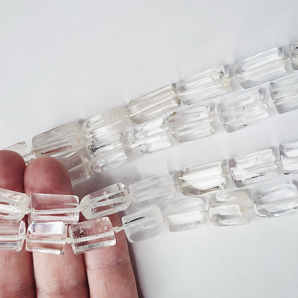 Горный хрусталь, природный прозрачный кварц, бочонок, огранка, 16×8мм, штучно