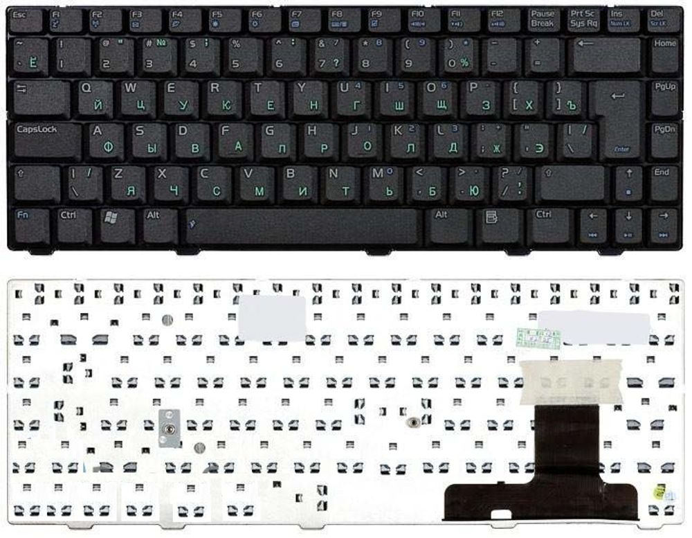 Клавиатура для ноутбука Asus V1, V1A, V1J, Lamborghini VX2, VX2S, VX2SE Series (Г-образный Enter, черная)