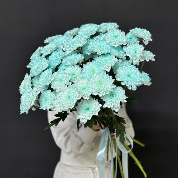 Букет из голубой хризантемы