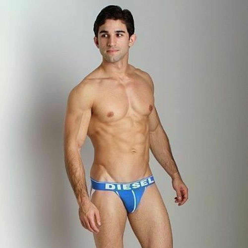 Мужские трусы джоки синие Diesel Fresh and Bright Divine Jockstrap Blue DIS0108