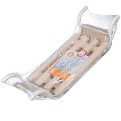 Сиденье на ванну 4-реечное, дерево, мет-л, 42х27 см, с обрезиненным креплением, Nika, CВ1