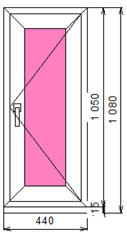 Пластиковое окно 1050 х 440 ТермА Эко