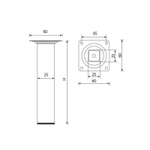 Опора мебельная EDSON PL-001 квадр. 300*25*25 BRONZA нерегулир.бронза (до 30 кг)