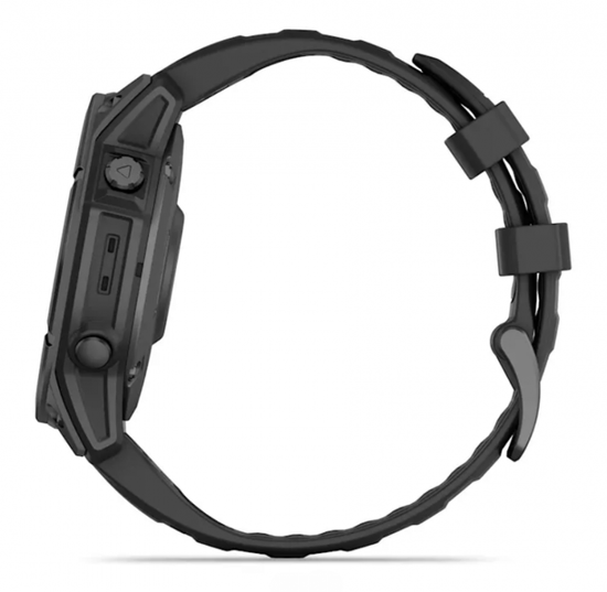 Умные часы Garmin Fenix E, 47 мм, AMOLED, Slate gray steel with black silicone band