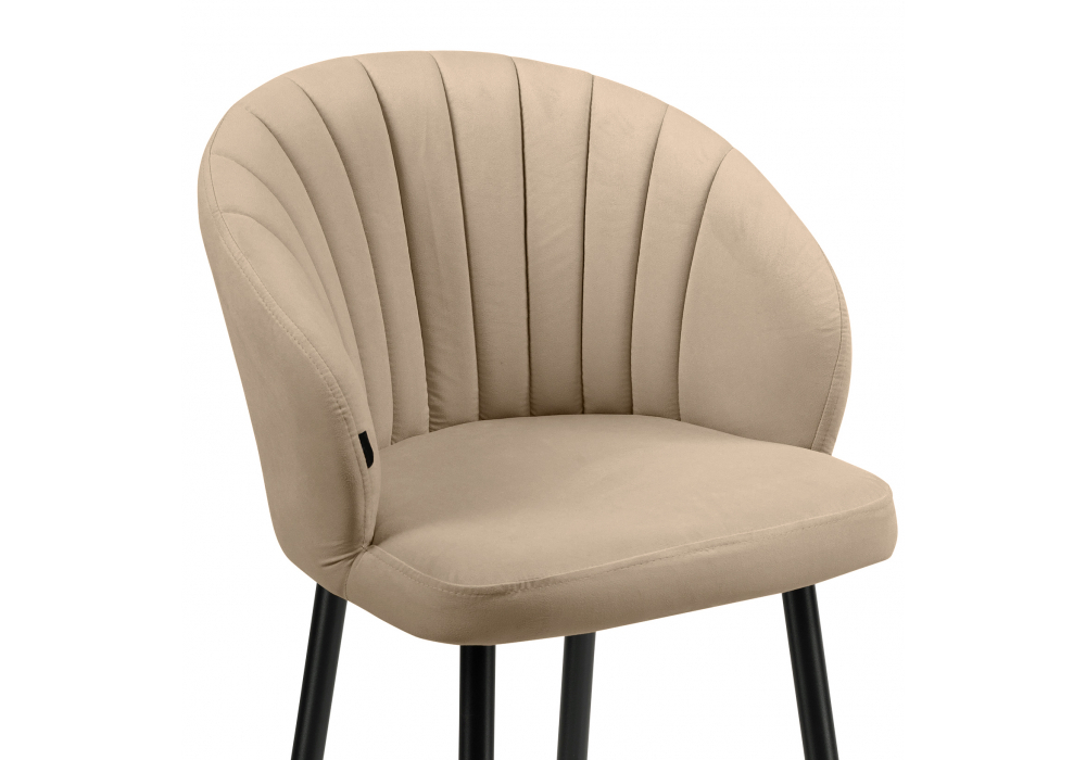 Барный стул Woodville Бэнбу velutto 05, черный, ножки черные