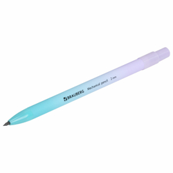 Карандаш механический цанговый 2 мм, BRAUBERG GRADE PASTEL, HB, встроенная точилка, корпус ассорти, 181961
