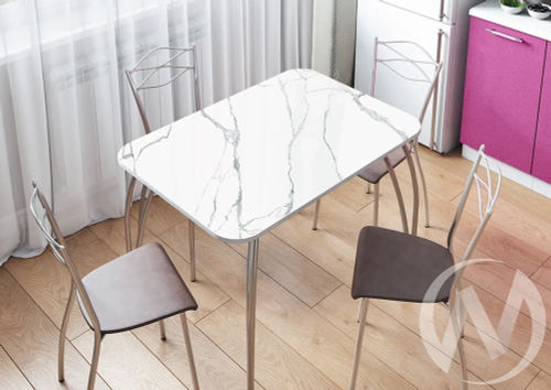 Стол кухонный прямоугольный 1000*670 (Мрамор белый)