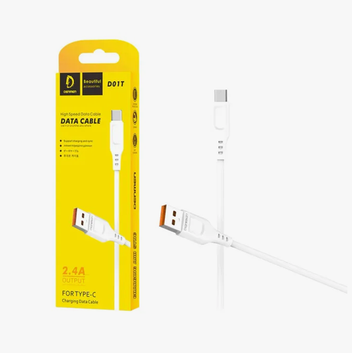 Кабель Type-C 1-метр 2,4А DENMEN D01T