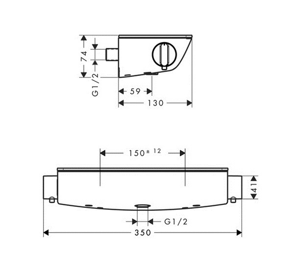 Термостат для душа Hansgrohe 13161400 Ecostat Select, белый хром