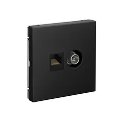 Розетка компьютерная + телевизионная 2-м СП ArtGallery RJ45 кат.5E + TV механизм карбон SE GAL001089
